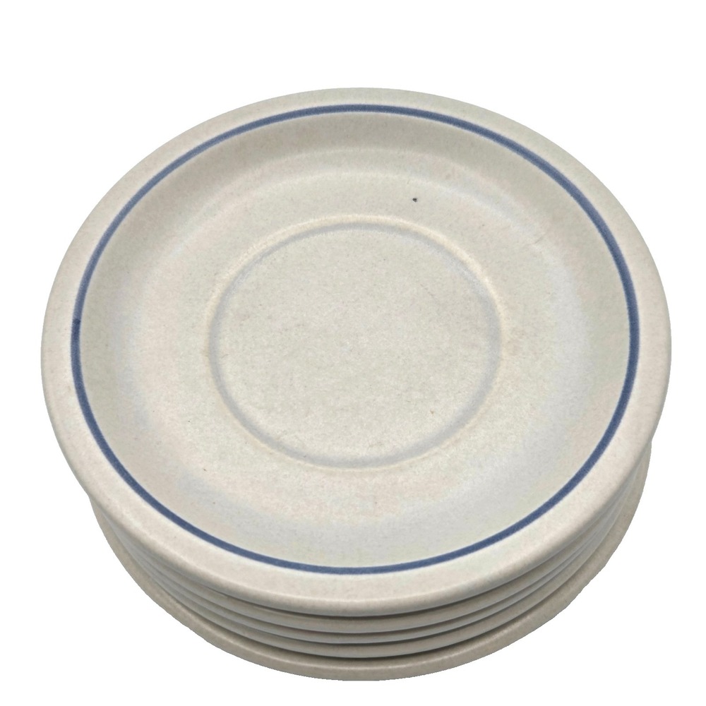 Lot of 5 Pfaltzgraff Yorktowne Stoneware Blue Pattern Saucers 6.25 in Plates